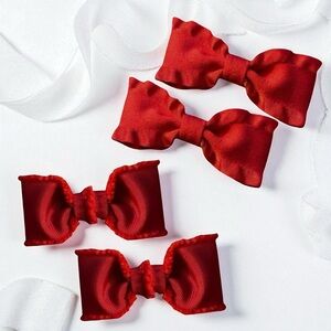 Elegant Red Hair Bows for Kids